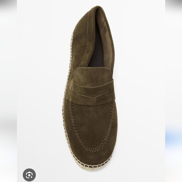 NWT MASSIMO DUTTI | Penny strap espadrilles Shoes Suede Womens Sz 41 - Picture 2 of 7